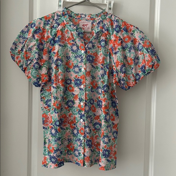 Banjanan Tammy Buttondown Floral Blouse New With Tags - Picture 3 of 9